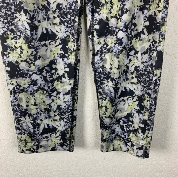 Lululemon | Jet Crop Luxtreme Floral yellow Black Drawstring Pants - Picture 3 of 10